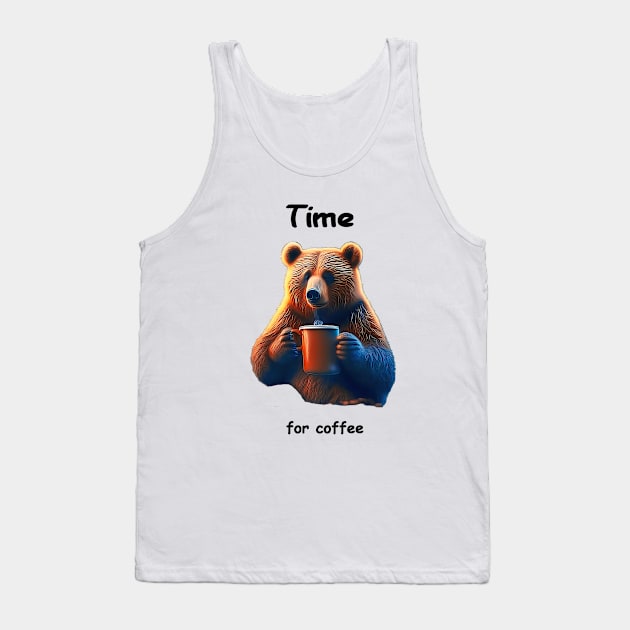 A bear is holding a steaming mug of coffee Tank Top by Hujer